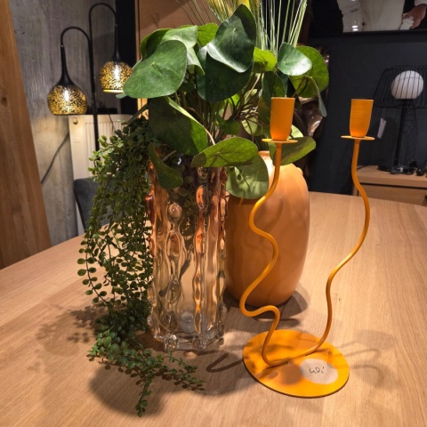 Szklana Waza/ wazon Lena 30 cm – Różowe Ombre i Organiczna Tekstura | COCOmaison