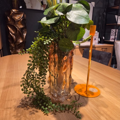 Szklana Waza/ wazon Lena 30 cm – Różowe Ombre i Organiczna Tekstura | COCOmaison