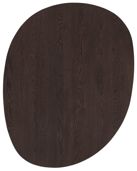 [na zamówienie] Stół do Jadalni TRENTON 150x120 cm, Fornir Dębowy Kolor Clay, Kształt Organiczny, Centralna Noga Stożkowa