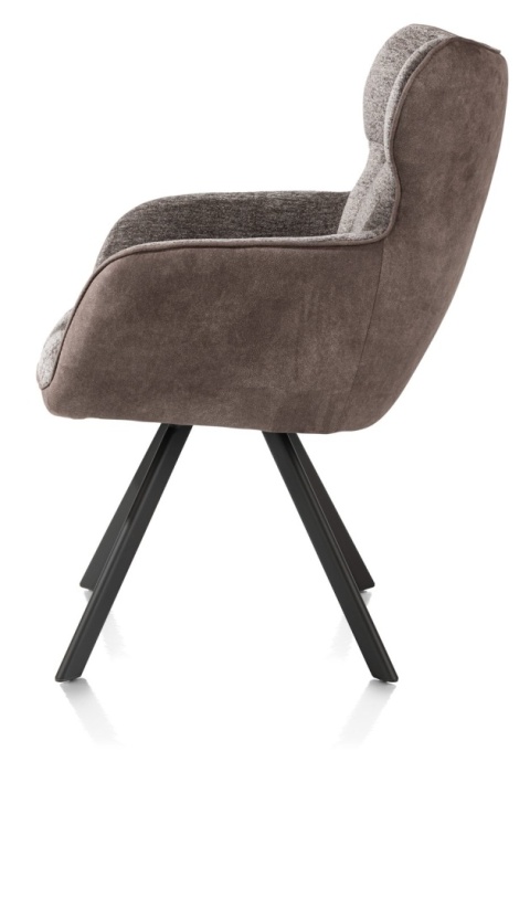 [od ręki] Krzesło Jadalniane Obrotowe Joah Habufa (4 Nóżki, Tapicerka Mikrofibra Calabria Lava/Szenila Enzo)