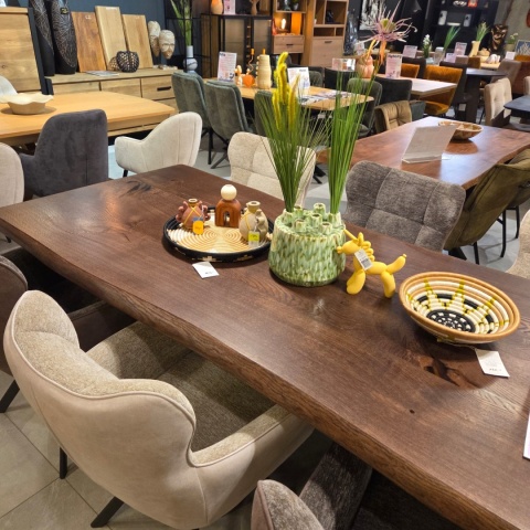 [od ręki] Krzesło Jadalniane Obrotowe Joah Habufa (4 Nóżki, Tapicerka Mikrofibra Calabria Lava/Szenila Enzo)