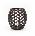 Duża Osłonka Ceramiczna COCO maison Honeycomb – Szara, 28 cm