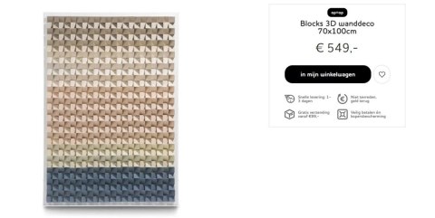 COCO MAISON Obraz 3D Blocks 70x100cm