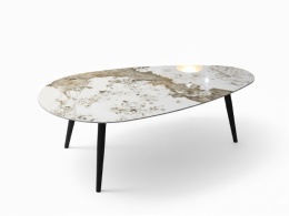 Designerski Stolik Kawowy ROMA 120 cm – Ceramika na Szkle Hartowanym | COCO maison