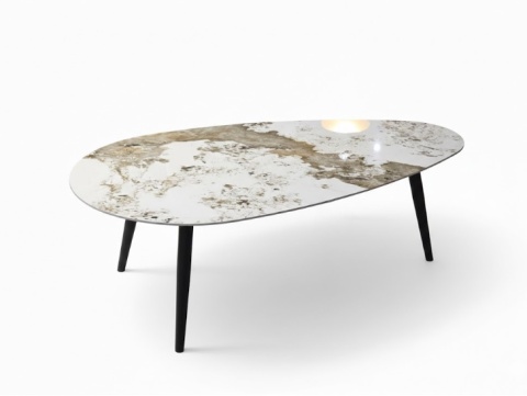 Designerski Stolik Kawowy ROMA 120 cm – Ceramika na Szkle Hartowanym | COCO maison