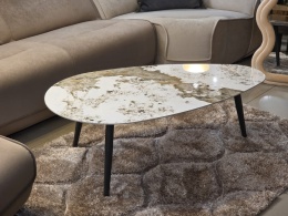 Designerski Stolik Kawowy ROMA 120 cm – Ceramika na Szkle Hartowanym | COCO maison