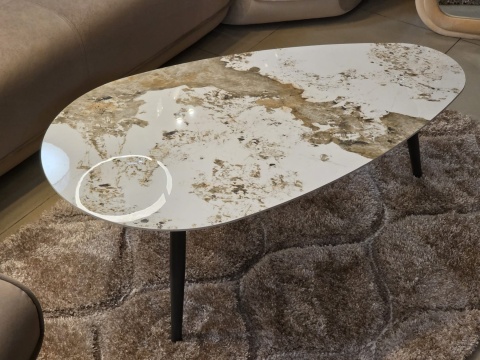 Designerski Stolik Kawowy ROMA 120 cm – Ceramika na Szkle Hartowanym | COCO maison