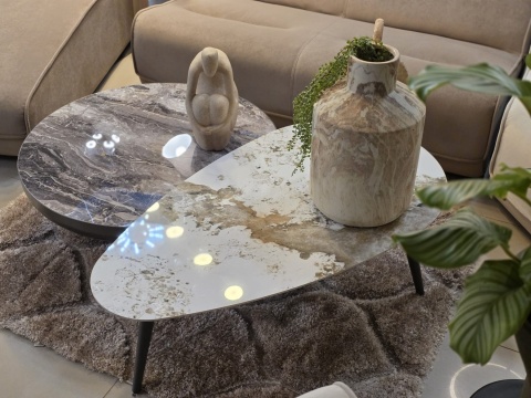 Designerski Stolik Kawowy ROMA 120 cm – Ceramika na Szkle Hartowanym | COCO maison