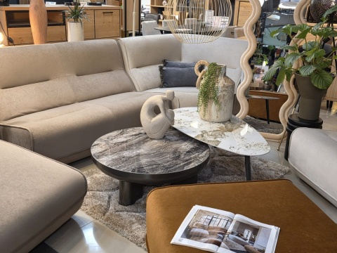 Designerski Stolik Kawowy ROMA 120 cm – Ceramika na Szkle Hartowanym | COCO maison