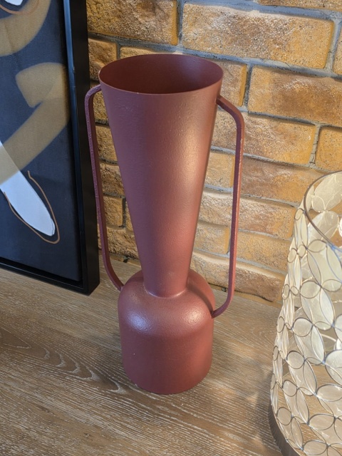 Industrialny Wazon Metalowy CORA 45 cm – Burgundowy Mat | COCO maison