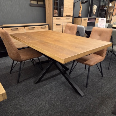 [T, od ręki] Stół Henders& Hazel Metalox centralna noga pająk 160+ 50 x 100 cm