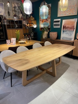 [K, od ręki] Stół Hybrydowy Arvada & Almora 250 cm – Lity Dąb | Lakier Platinum f