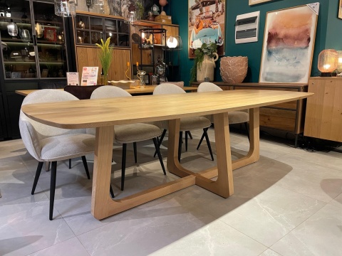 [K, od ręki] Stół Hybrydowy Arvada & Almora 250 cm – Lity Dąb | Lakier Platinum f