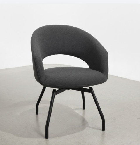 Krzesło Obrotowe Habufa Haamstede – Tkanina Szenilowa Livigno Antracyt