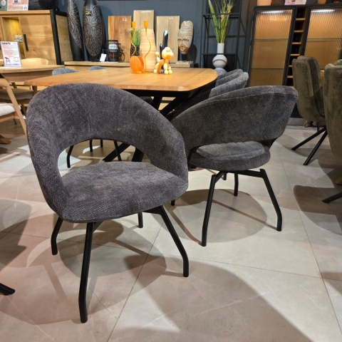 Krzesło Obrotowe Habufa Haamstede – Tkanina Szenilowa Livigno Antracyt