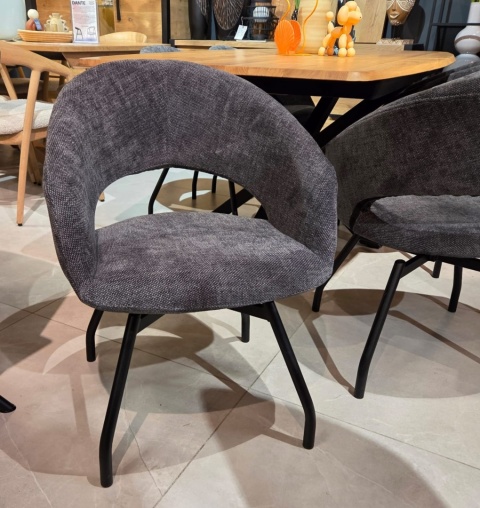 Krzesło Obrotowe Habufa Haamstede – Tkanina Szenilowa Livigno Antracyt