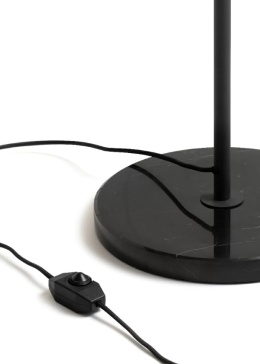 Lampa Podłogowa Daan 176 cm – Brązowa imitacja drewna, Marmurowa Podstawa, Stolik | COCO maison