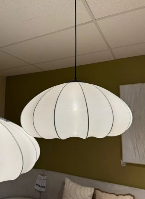 Luksusowa Lampa Wisząca COCO maison Sierra - Biały Abażur Tekstylny, Ø60 cm