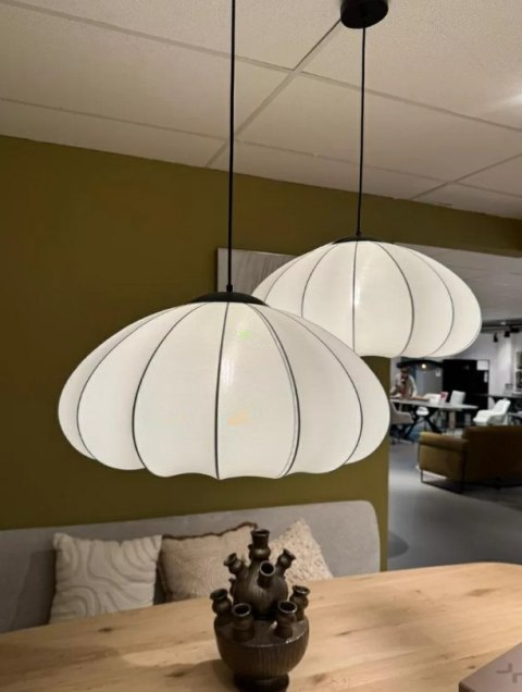 Luksusowa Lampa Wisząca COCO maison Sierra - Biały Abażur Tekstylny, Ø60 cm