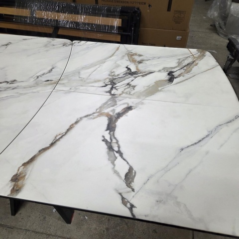 [M, defekt #1] Stół Henders& Hazel Vegas 200+ 80 x 100 cm ceramika na szkle hartowanym