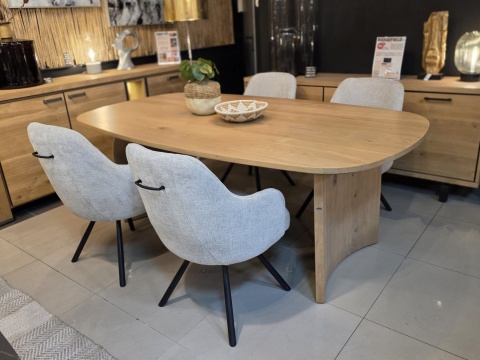 Obrotowy Fotel Eva Habufa – Tkanina Livigno, Rdzeń Sprężynowy, Kolor Kamyk (Pebble) Jasnoszary