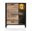 Highboard Wysoka Komoda Sardinie 115 cm – Driftwood & Antracyt, LED | Happy at Home