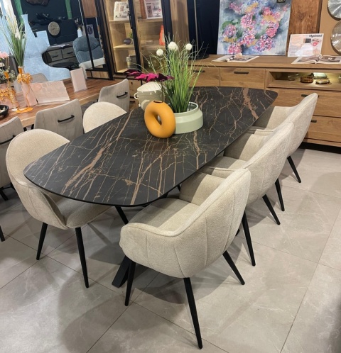 [K] Fotel Jadalniany Habufa Astoria – Tkanina Livigno, Kolor Kremowy