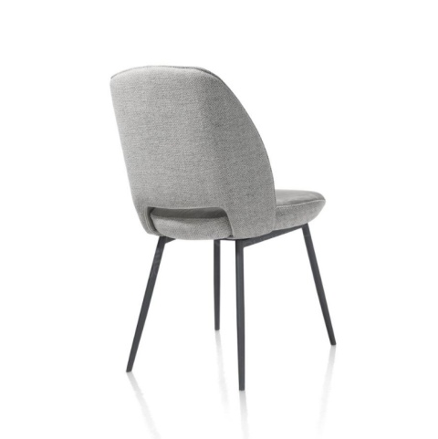 Krzesło do Jadalni XOOON Vays – Tkanina Toba i Mikrofibra Calabria, Kolor Pebble