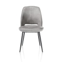Krzesło do Jadalni XOOON Vays – Tkanina Toba i Mikrofibra Calabria, Kolor Pebble