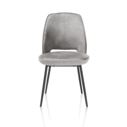 Krzesło do Jadalni XOOON Vays – Tkanina Toba i Mikrofibra Calabria, Kolor Pebble