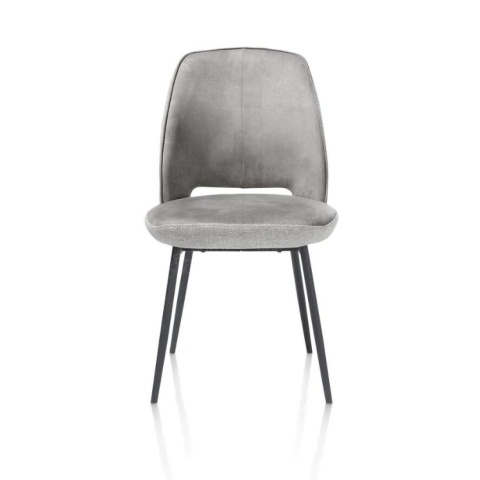 Krzesło do Jadalni XOOON Vays – Tkanina Toba i Mikrofibra Calabria, Kolor Pebble