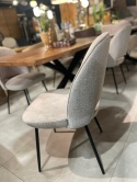 Krzesło do Jadalni XOOON Vays – Tkanina Toba i Mikrofibra Calabria, Kolor Pebble