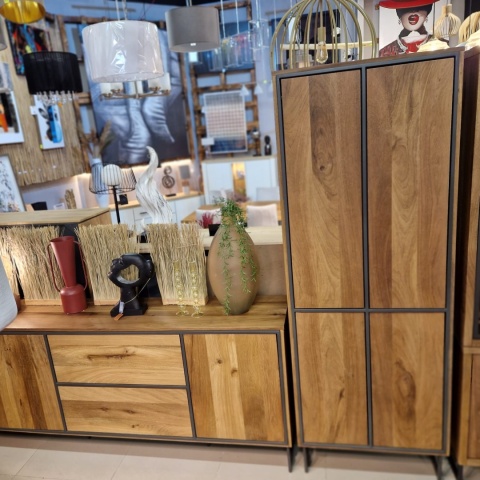 [R] Wąska Witryna Trapani Henders & Hazel – Smoked Mango, Loftowy Design (210 cm)