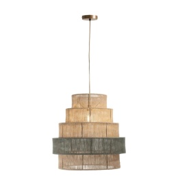 Lampa Wisząca COCO maison Tali Naturel/Groen – Juta, Ø60 cm