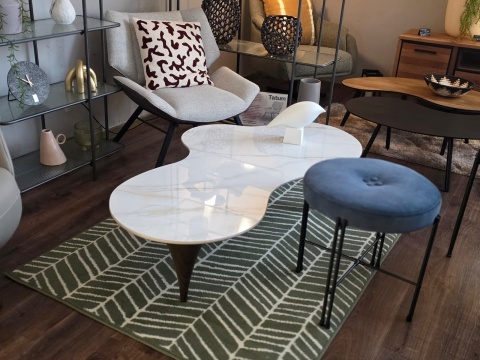 Designerski Stolik Kawowy COCO maison Montana – Blat ze Spieku Palisandro, 139 cm