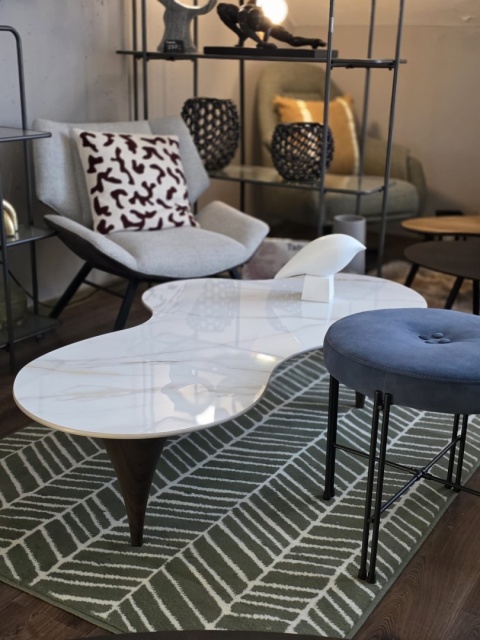 Designerski Stolik Kawowy COCO maison Montana – Blat ze Spieku Palisandro, 139 cm