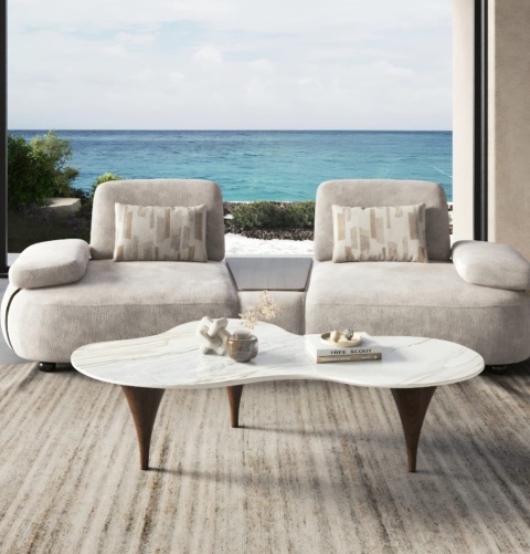 Designerski Stolik Kawowy COCO maison Montana – Blat ze Spieku Palisandro, 139 cm