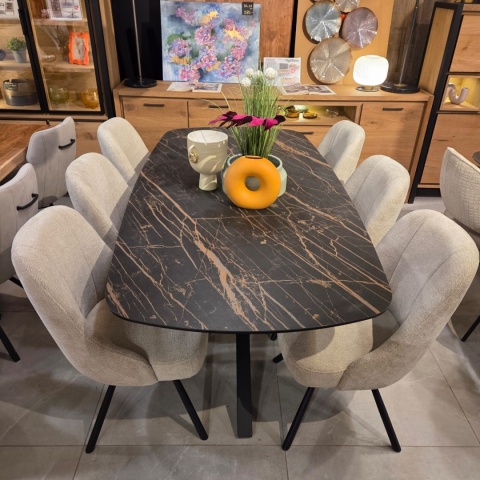 Obrotowy Fotel Jadalniany Habufa Eva – Tkanina Livigno Cream