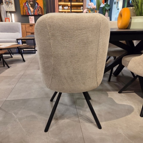 Obrotowy Fotel Jadalniany Habufa Eva – Tkanina Livigno Cream