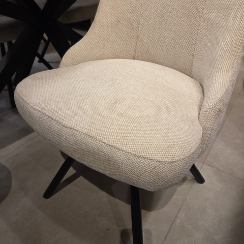 Obrotowy Fotel Jadalniany Habufa Eva – Tkanina Livigno Cream