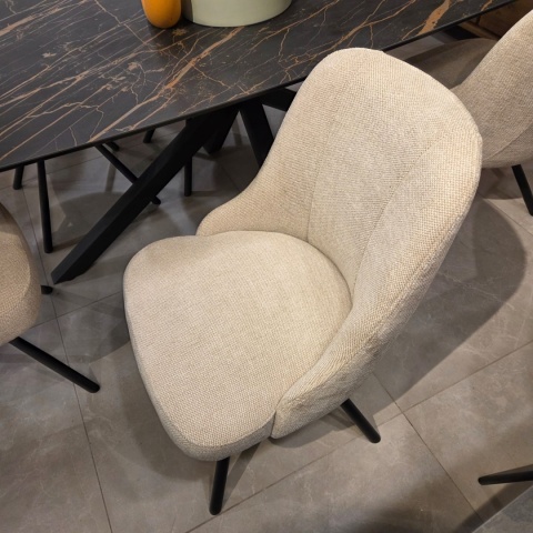 Obrotowy Fotel Jadalniany Habufa Eva – Tkanina Livigno Cream