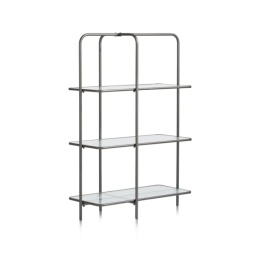 Stylowy Regał COCO maison Louis – Szkło Ondulowane i Metal, 110 cm