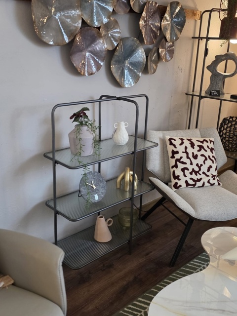 Stylowy Regał COCO maison Louis – Szkło Ondulowane i Metal, 110 cm