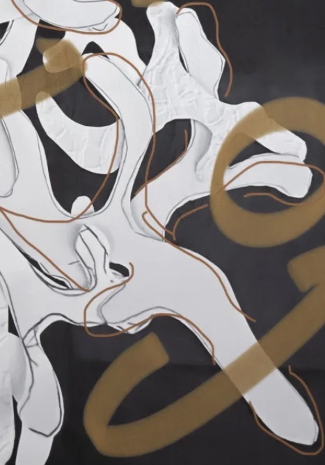 Wielkoformatowy Obraz na Welurze COCO maison Dancing Notes – 120x120 cm