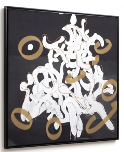 Wielkoformatowy Obraz na Welurze COCO maison Dancing Notes – 120x120 cm