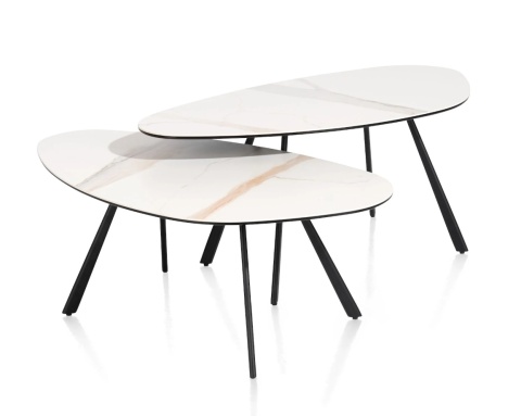 Zestaw stolików kawowych MONTELLO – White Ceramic / XOOON