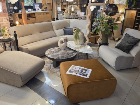 Stolik Kawowy Margo 89 cm – Antracytowy Metal i Szklany Blat | Henders & Hazel