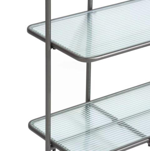 Wielofunkcyjny Regał COCO maison Louis – Antracyt i Szkło Falowane, 170 cm