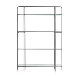 Wielofunkcyjny Regał COCO maison Louis – Antracyt i Szkło Falowane, 170 cm