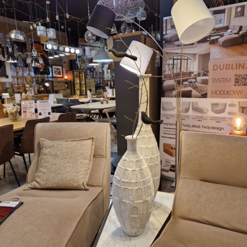 Ekskluzywny Wazon Podłogowy COCO maison Dora – White Elegance 102 cm